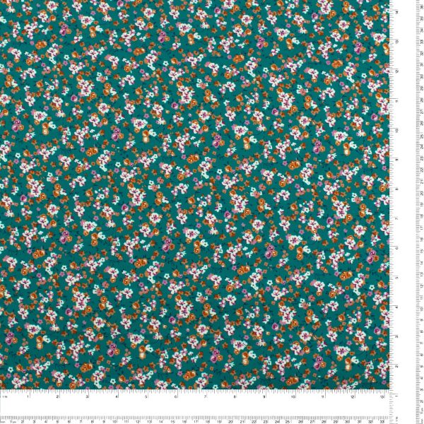 Digital Printed Rayon Twill - SANDRA - 006 - Teal Online now