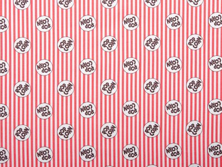 CAMELOT Quilting cotton - Pop collection - Logo on stripes - White For Sale