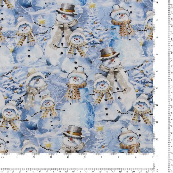 3 Wishes Fabrics - Printed Cotton - HERE COMES SANTA - 003 - Light Blue Hot on Sale