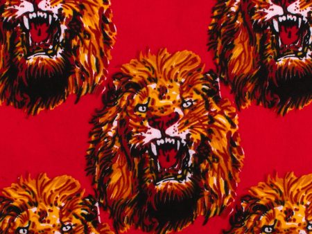 CHELSEA Flannelette Print - Lions - Red Discount