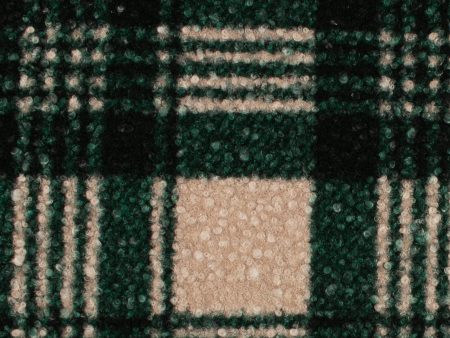 Bouclé Plaid Coating - CURLY - Green Online Sale