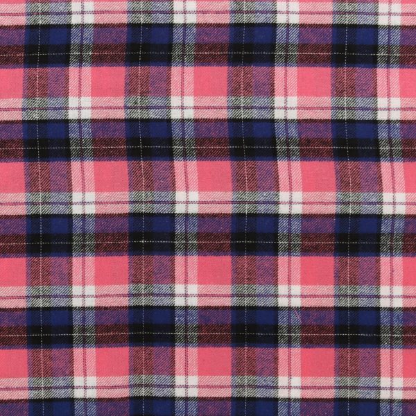 Brushed Cotton Plaid - NOAH - 004 - Pink For Sale