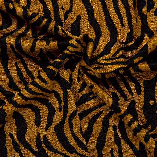 European Printed Knit - SOPHIA - Zebra - Mustard For Discount