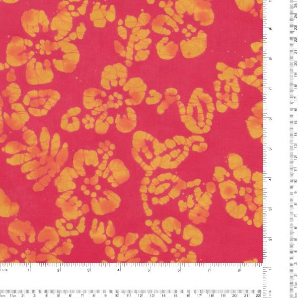 Cotton Batik - MAGNOLIA - 015 - Pink & Gold Hot on Sale