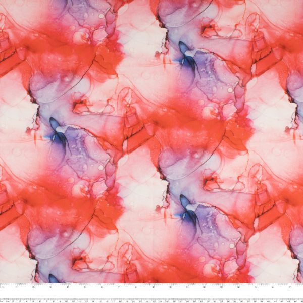 Brushed Printed Knit - DIGITAL - Abstract - Pink   Purple Sale