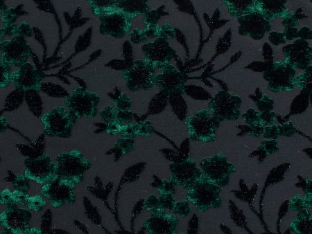 Burnout Velvet - ANTOINETTE - 003 - Dark Green Cheap