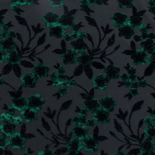 Burnout Velvet - ANTOINETTE - 003 - Dark Green Cheap