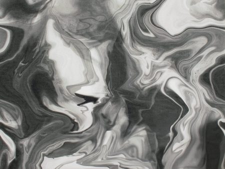 Digital Printed Cotton - MARBLE SWIRL - Grey For Discount