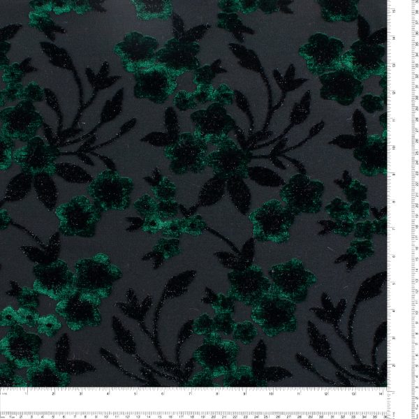 Burnout Velvet - ANTOINETTE - 003 - Dark Green Cheap