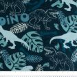 Anti-Pill Fleece Print - SLIPPY - Tropical dinosaur - Blue Online Hot Sale