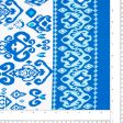 Border Printed Rayon Poplin - NATASHA - 020 - Medium Blue Hot on Sale