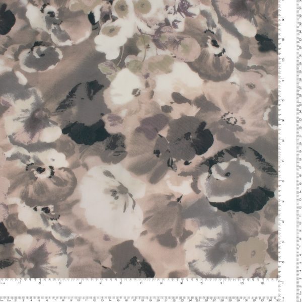 Digital Printed Matte Satin - GARDENIA - 003 - Grey Supply