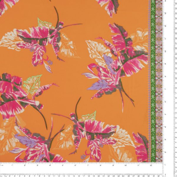 Border Printed Voile - KATIA - 008 - Pink Online now