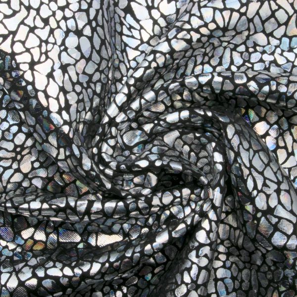 Metallic Knit - Mosaic - Black   Silver Fashion