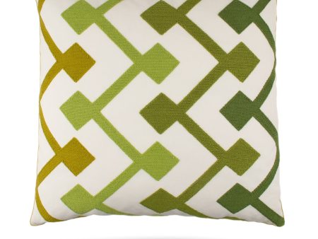 Embroidered Decorative cushion cover - 002 - Green - 18 x 18   Online