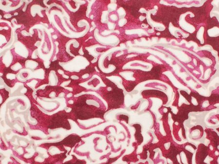 Digital Printed Stretch Velvet - GLAM - 001 Raspberry Discount