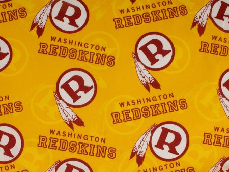 Cotton - NFL - Washington Redskins - Logo - Yellow For Cheap