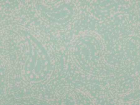 Crepe Print - DELPHINE - Paisleys - Aqua For Sale