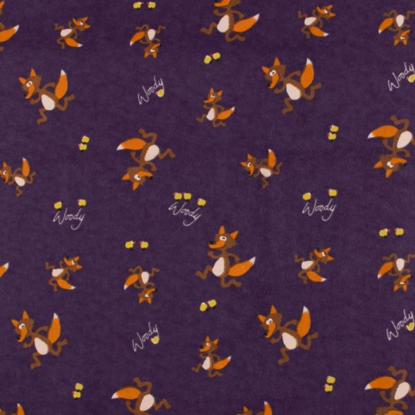 Wide Printed Flannelette - BUNNY - 005 - Purple Cheap