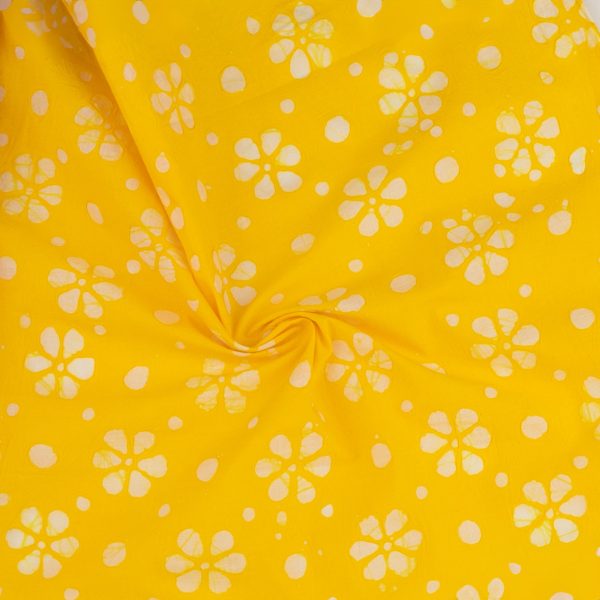 Cotton Batik - MAGNOLIA - 003 - Yellow For Sale