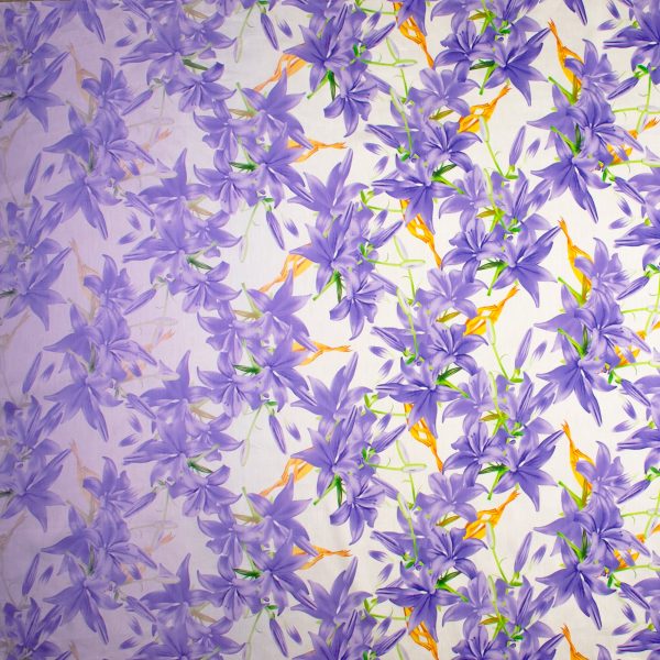 Digital Shaded Printed Sateen Cotton - BLOSSOM - 008 - Purple For Discount