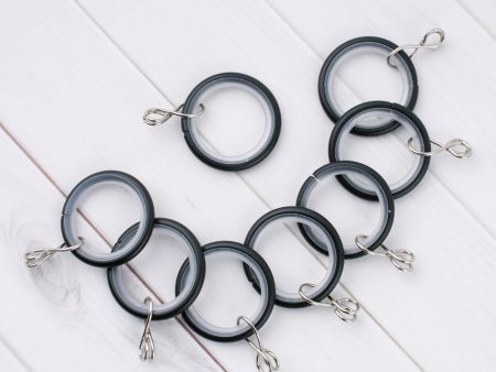 Metal rings with eyelet for 19mm rod - Black Supply