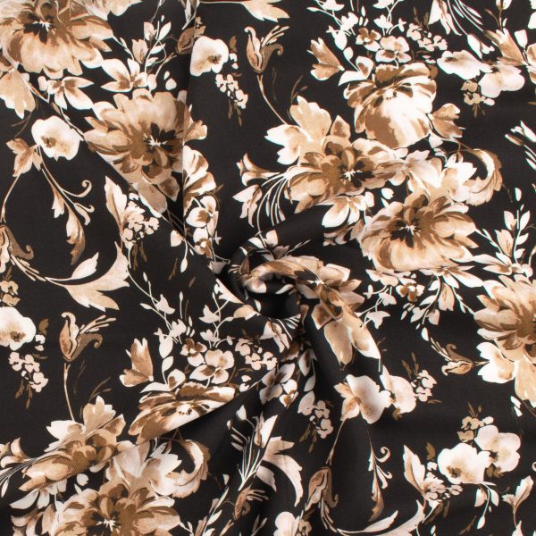 Digital Printed Rayon Twill - SANDRA - 010 - Black Supply