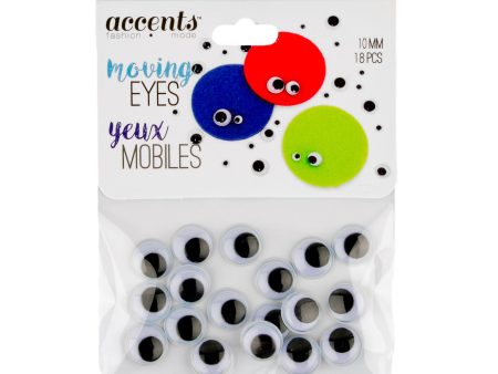 Moving Eyes - 10mm (18 pcs pkg) Online now