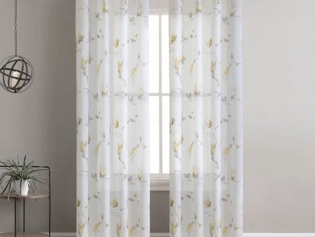 Grommet curtain panel - Bloom - Yellow - 52 x 84   Discount