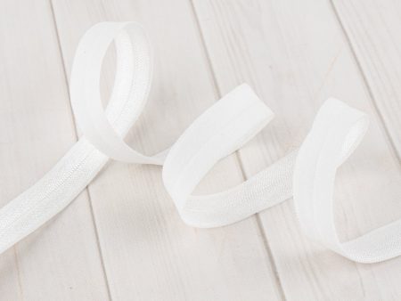 13mm Nylon Spandex Folding Elastic - White Online now