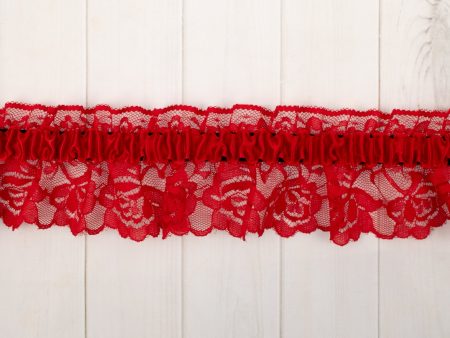 65mm Garter Belt Lace - Red Hot on Sale