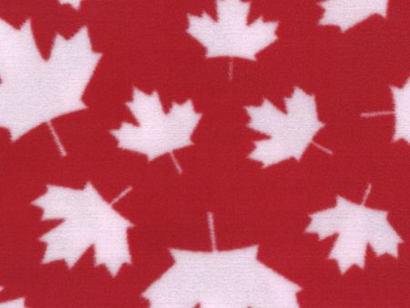 Canadiana Fleece Prints - Maple Leaf - Red Hot on Sale