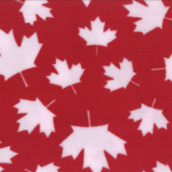 Canadiana Fleece Prints - Maple Leaf - Red Hot on Sale