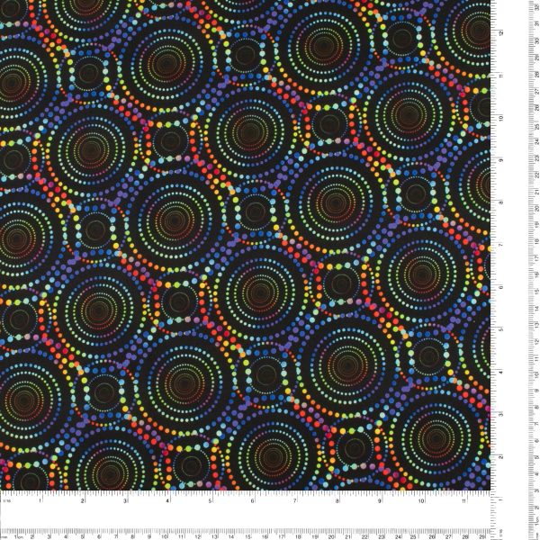 Digital Printed Cotton - CREATIVE RAINBOW - 005 - Black Online Sale