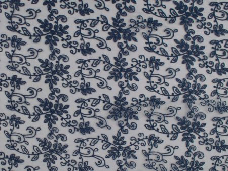 Embroidered Organza - CAROLINE - 003 - Blue For Sale