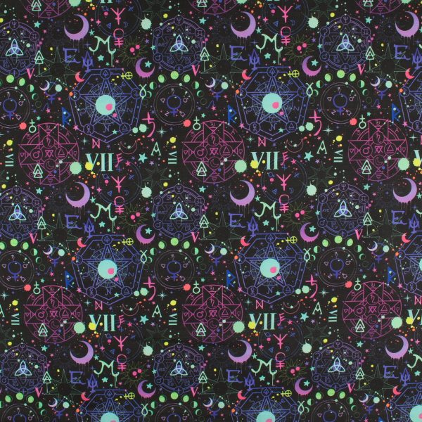 Digital Printed Cotton - CREATIVE RAINBOW - 011 - Black Online Hot Sale