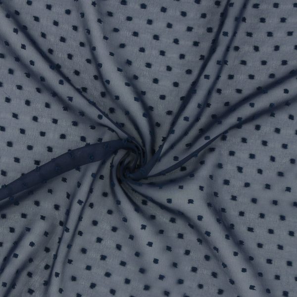 Clipped Chiffon - ROSY - Navy Discount