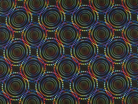 Digital Printed Cotton - CREATIVE RAINBOW - 005 - Black Online Sale