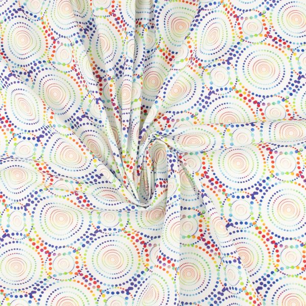 Digital Printed Cotton - CREATIVE RAINBOW - 006 - White Supply